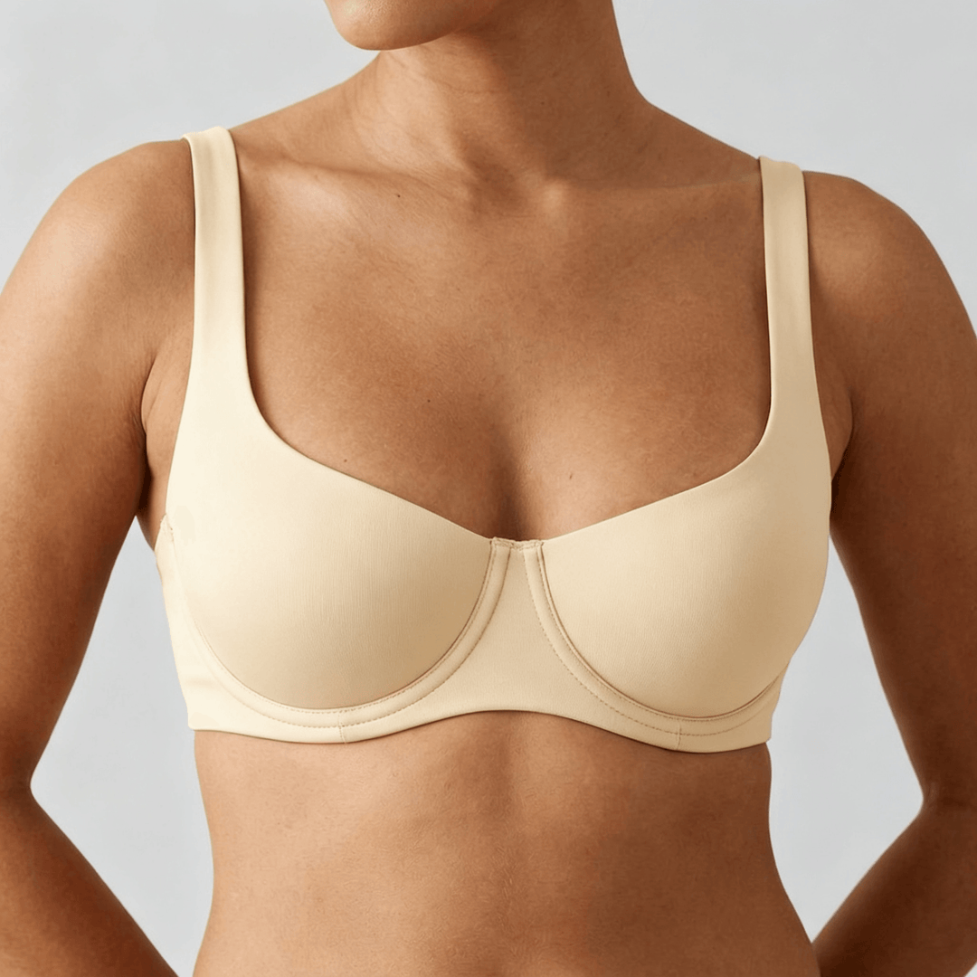 Veluna - Seamless Unlined Balconette Bra Beige / 34B