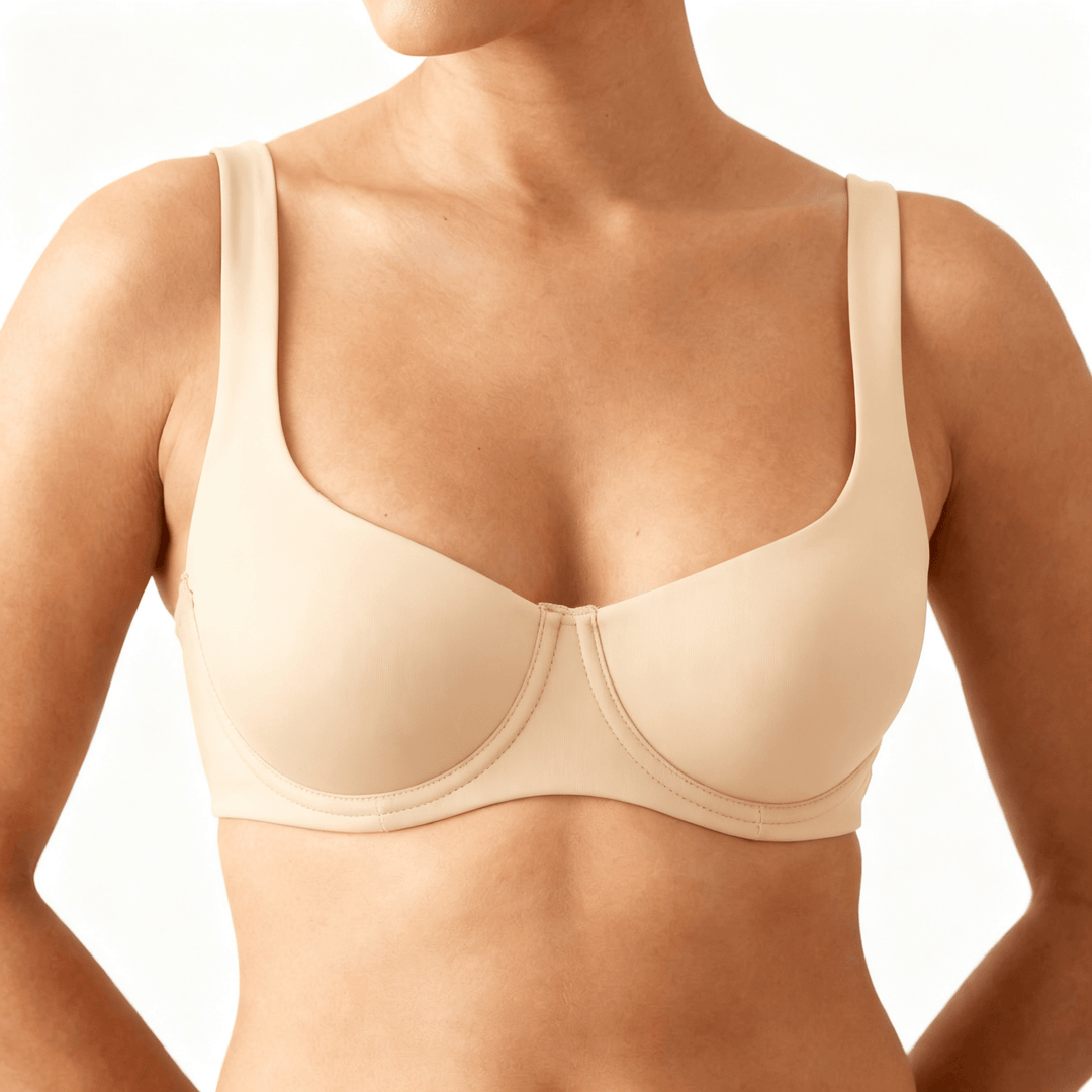 Veluna - Seamless Unlined Balconette Bra Beige