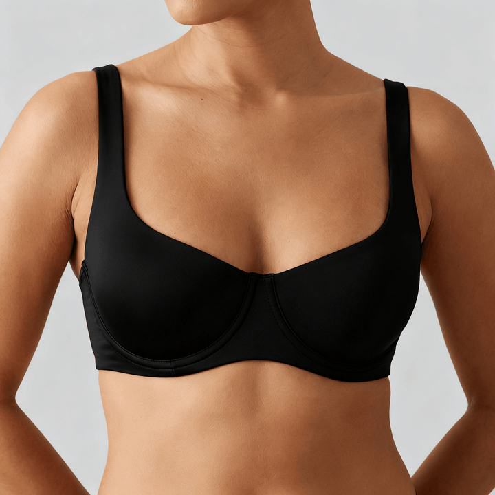 Veluna - Seamless Unlined Balconette Bra Black / 34B