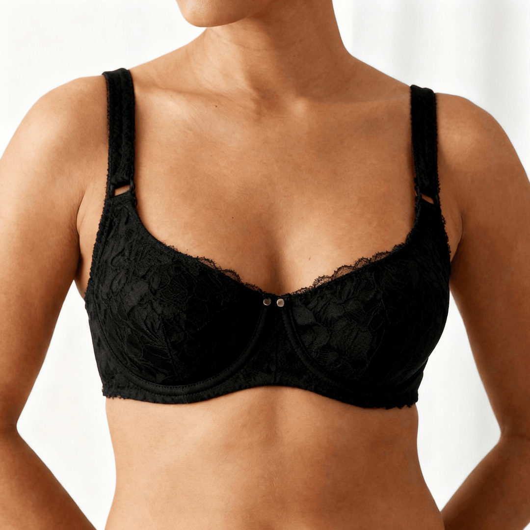 Veluna - Seamless Unlined Balconette Bra Black