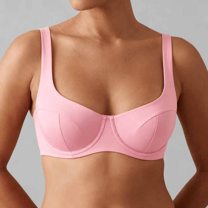 Veluna - Seamless Unlined Balconette Bra Pink / 34B