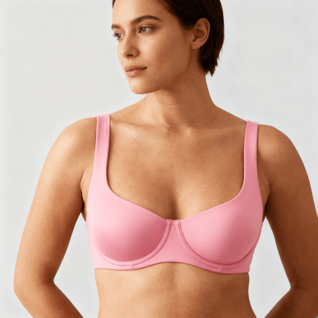 Veluna - Seamless Unlined Balconette Bra Pink