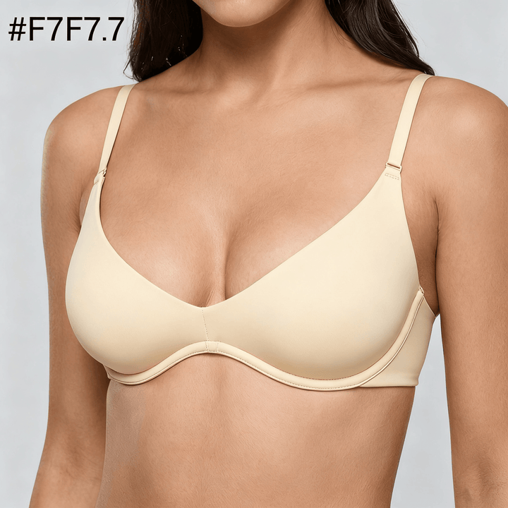 Veluna - Soft Double Layer Plunge Bra Beige / 34A
