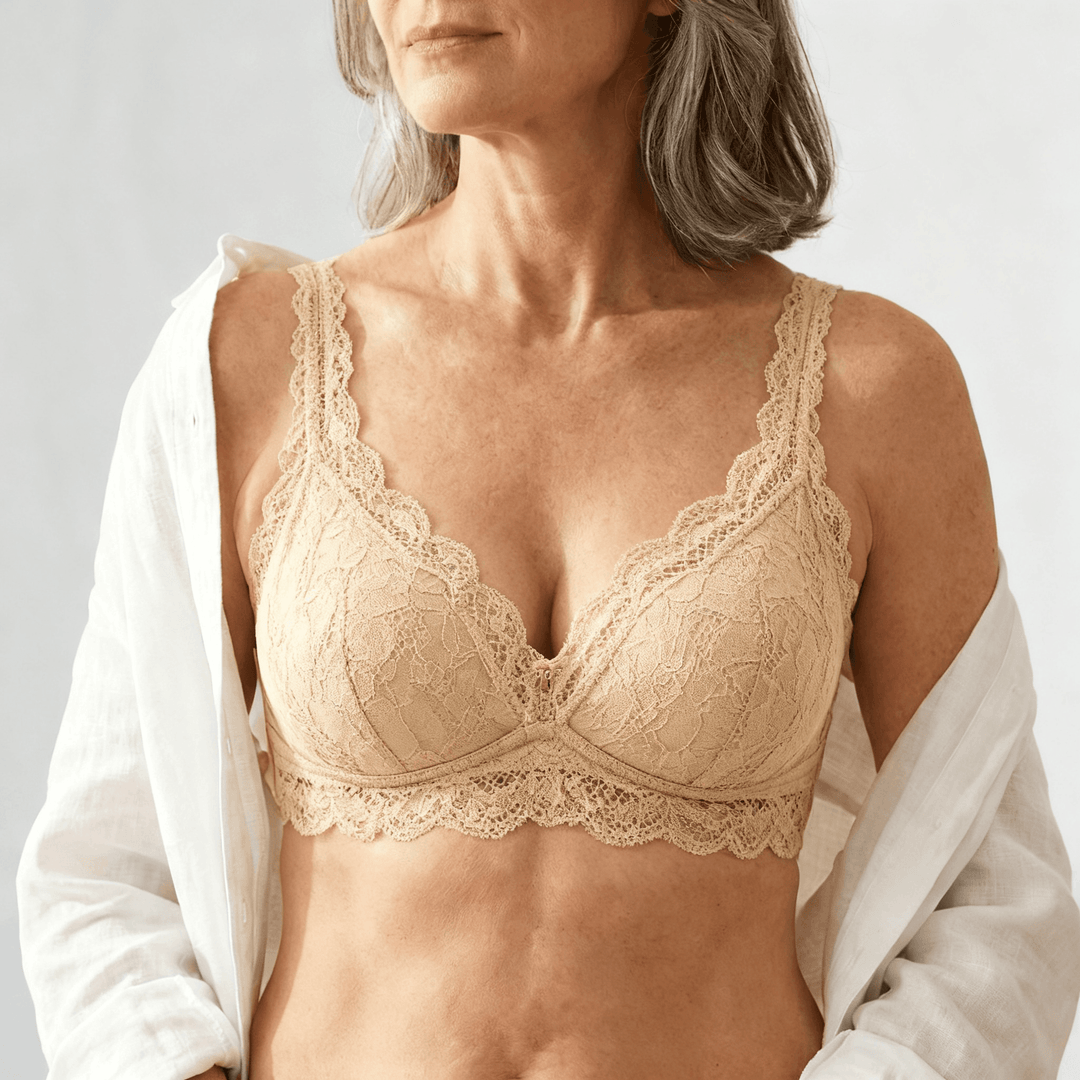 Veluna – Wireless Front Closure Posture Bra Beige
