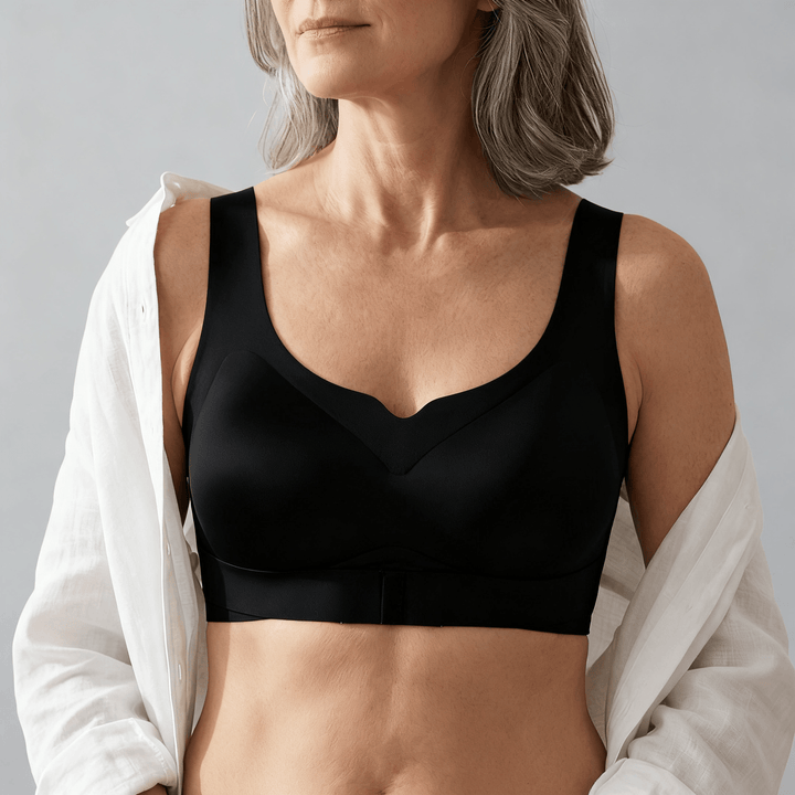 Veluna – Wireless Front Closure Posture Bra Black / S