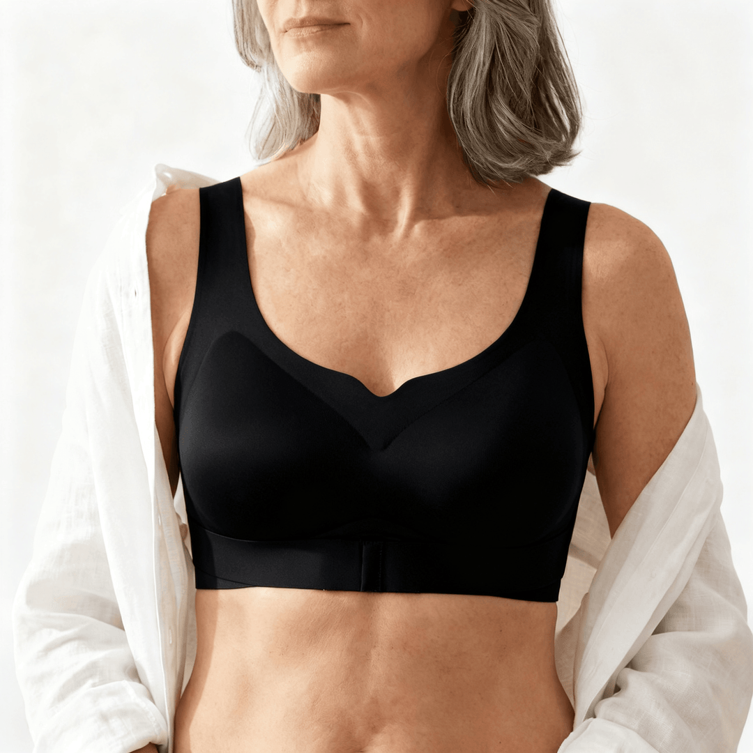 Veluna – Wireless Front Closure Posture Bra Black