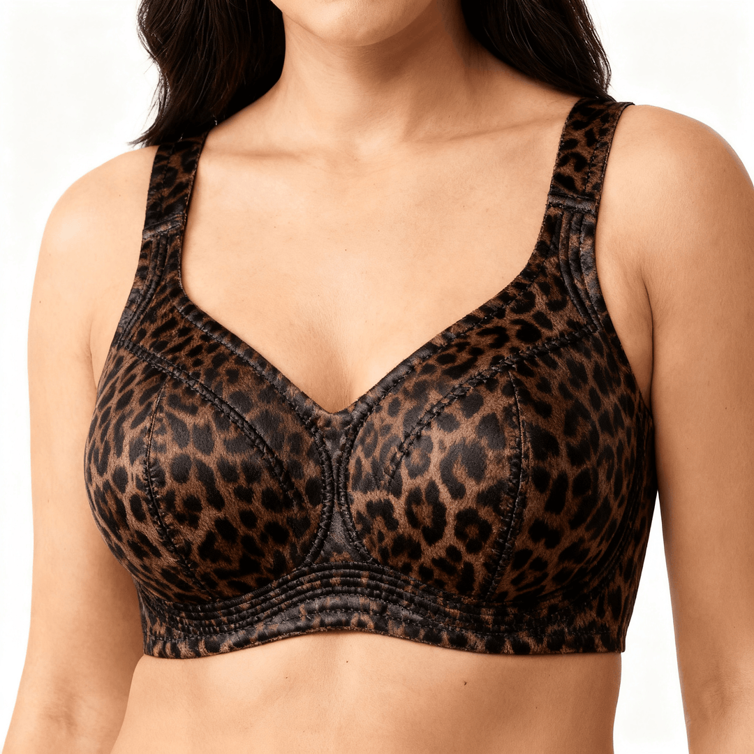 Veluna – Wireless Full Coverage Support Bra Dark Leopard