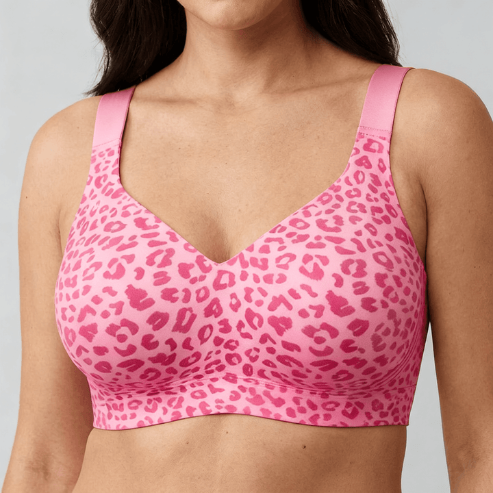 Veluna – Wireless Full Coverage Support Bra Pink Leopard / S