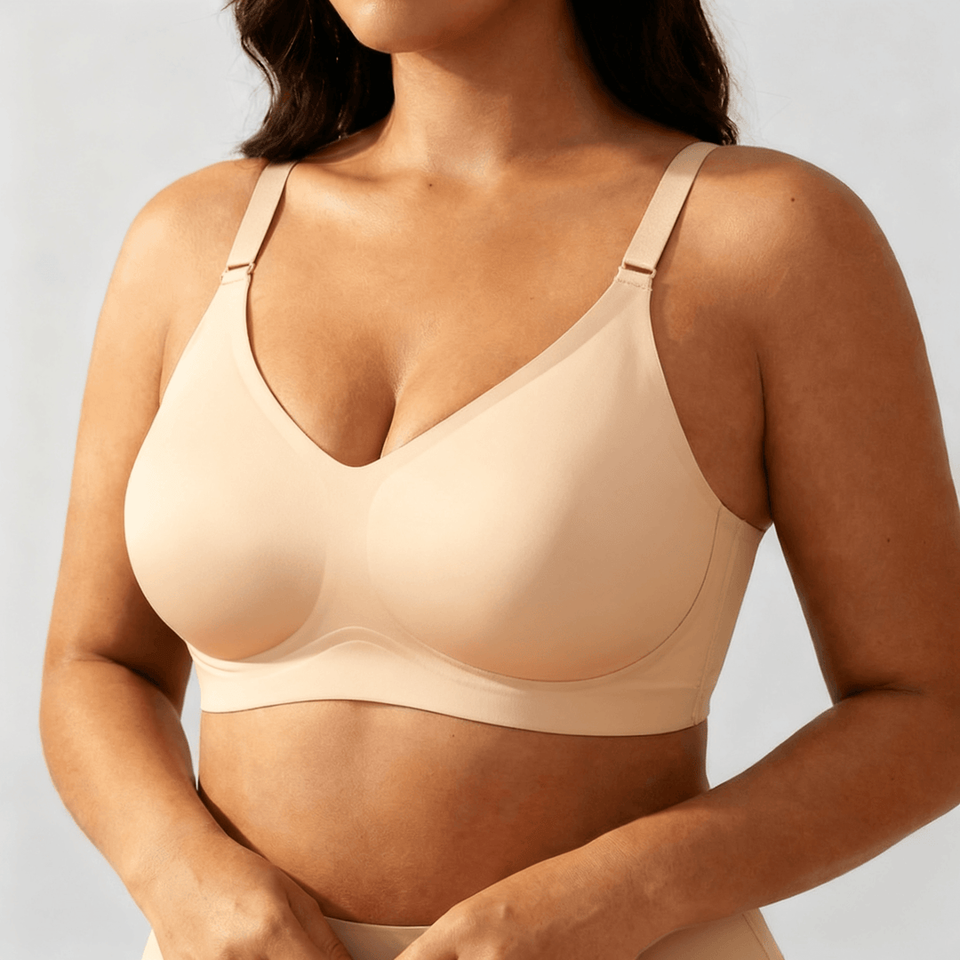 Veluna – Wireless Jelly Strip Bra for All Day Comfort Beige