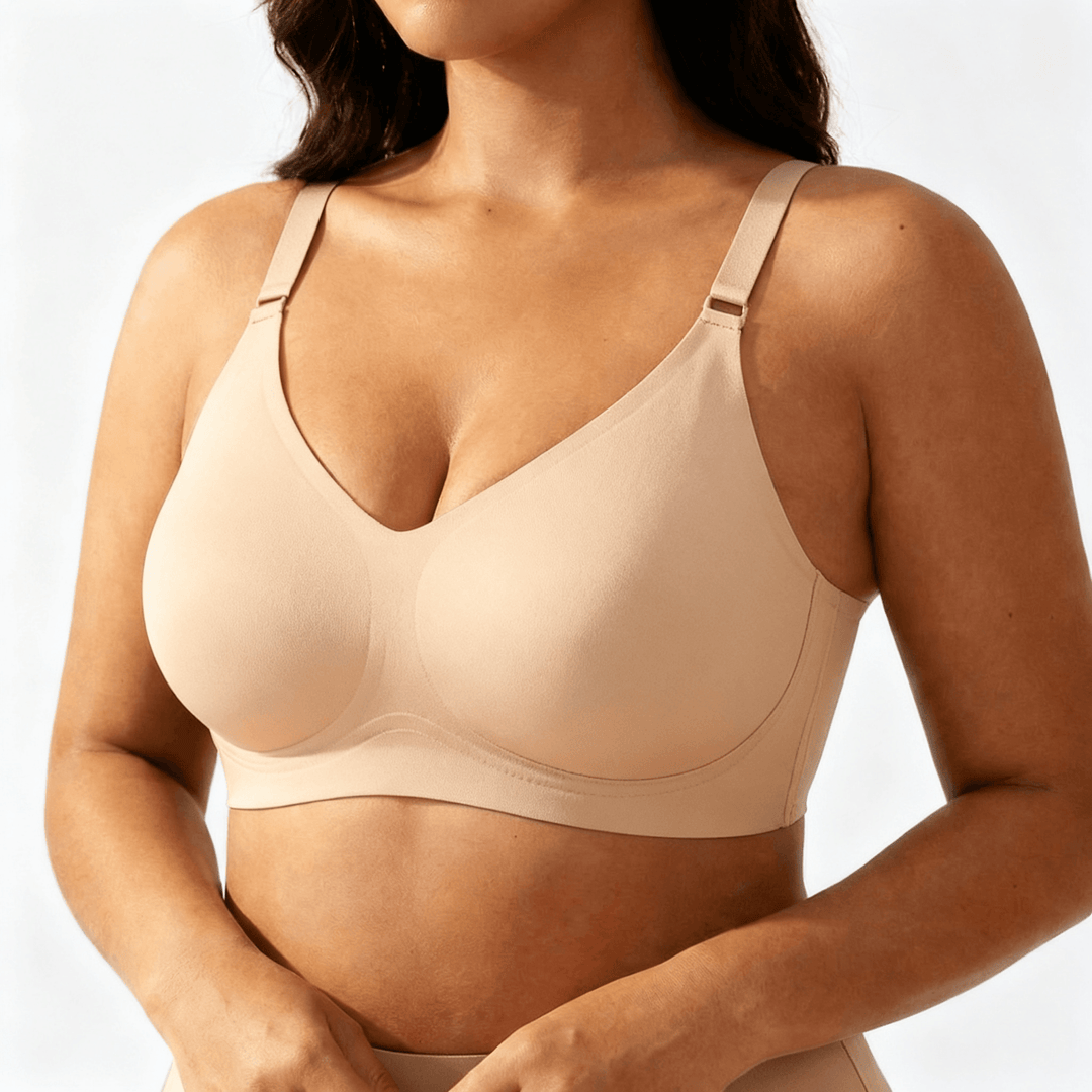 Veluna – Wireless Jelly Strip Bra for All Day Comfort Beige