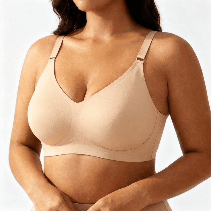 Veluna – Wireless Jelly Strip Bra for All Day Comfort Beige