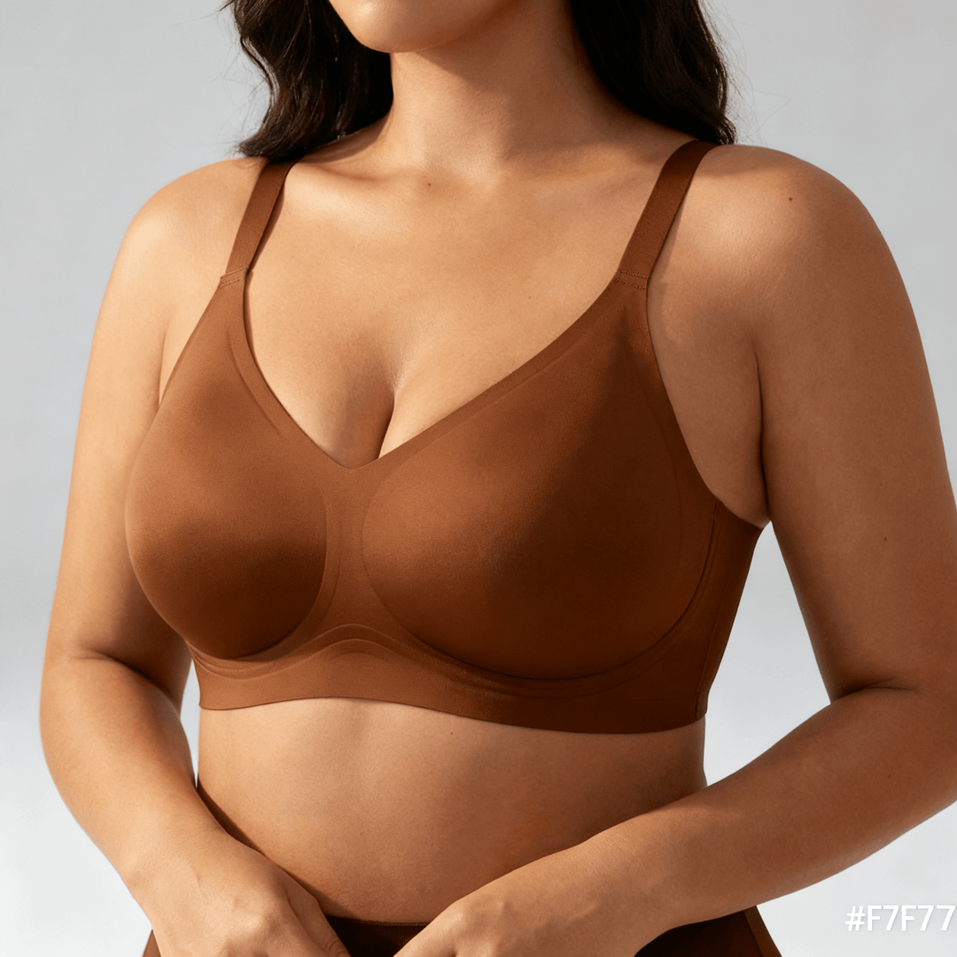 Veluna – Wireless Jelly Strip Bra for All Day Comfort Brown / S / 1 piece