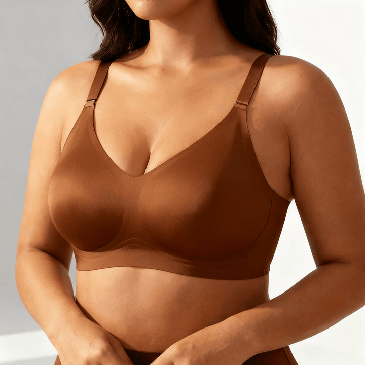 Veluna – Wireless Jelly Strip Bra for All Day Comfort Brown