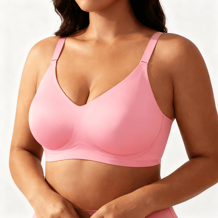 Veluna – Wireless Jelly Strip Bra for All Day Comfort Pink