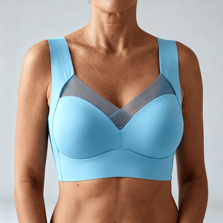 Veluna – Wireless Seamless Comfort Bra Light Blue / L