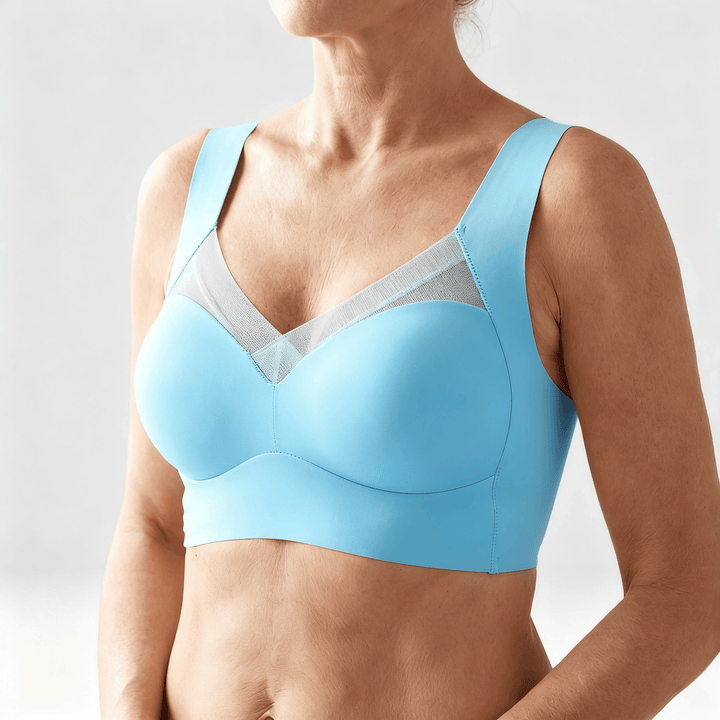 Veluna – Wireless Seamless Comfort Bra Light Blue