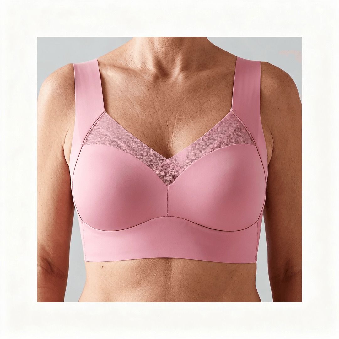 Veluna – Wireless Seamless Comfort Bra Pink / L