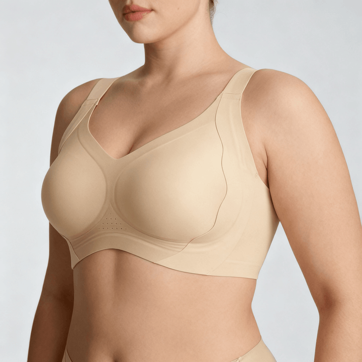 Veluna – Women's Full Coverage Wireless Support Bra Beige / M