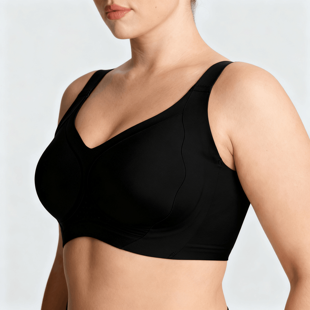 Veluna – Women's Full Coverage Wireless Support Bra Black