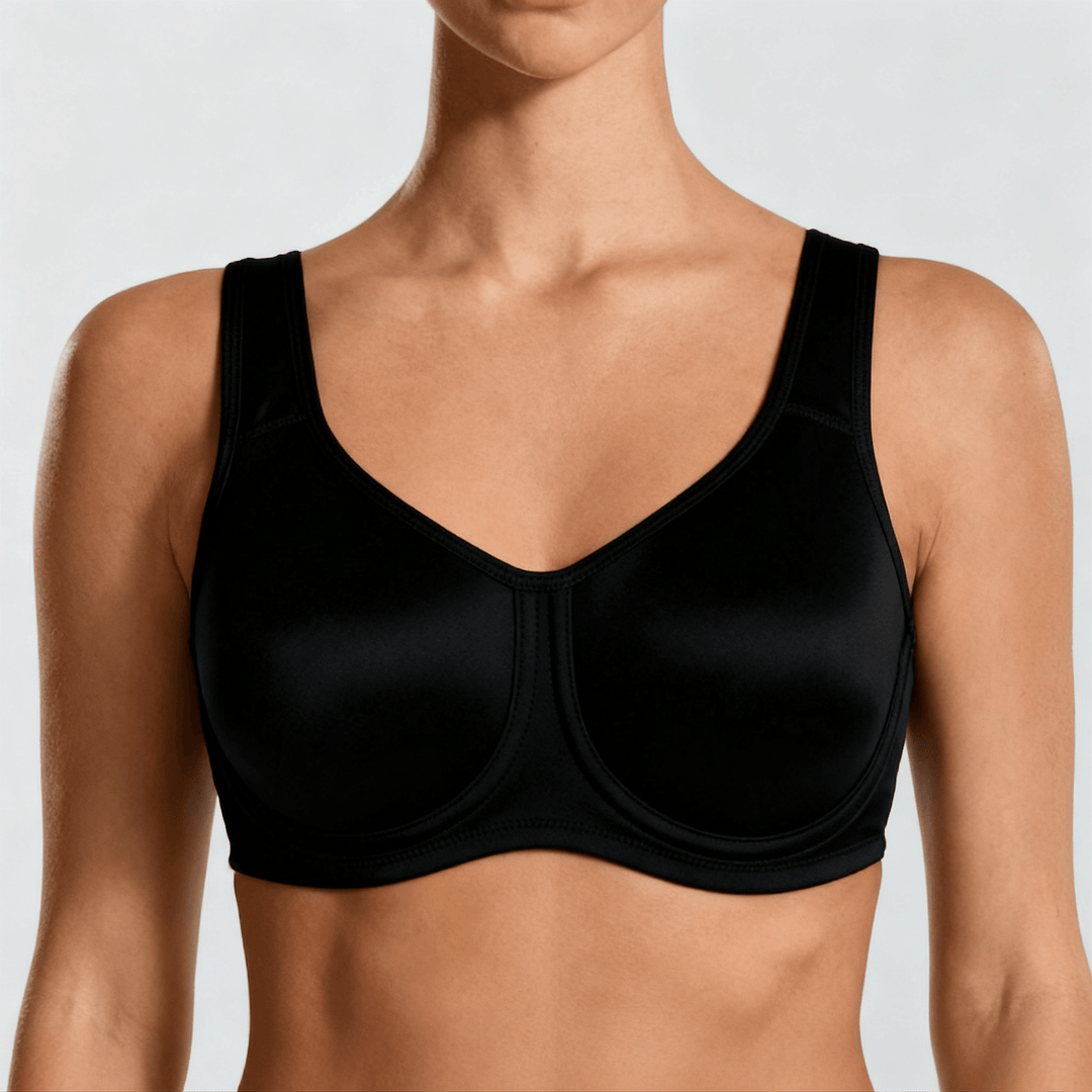 Veluna – Women's Outside Wire High-Impact Sports Bra Black / 42 DD