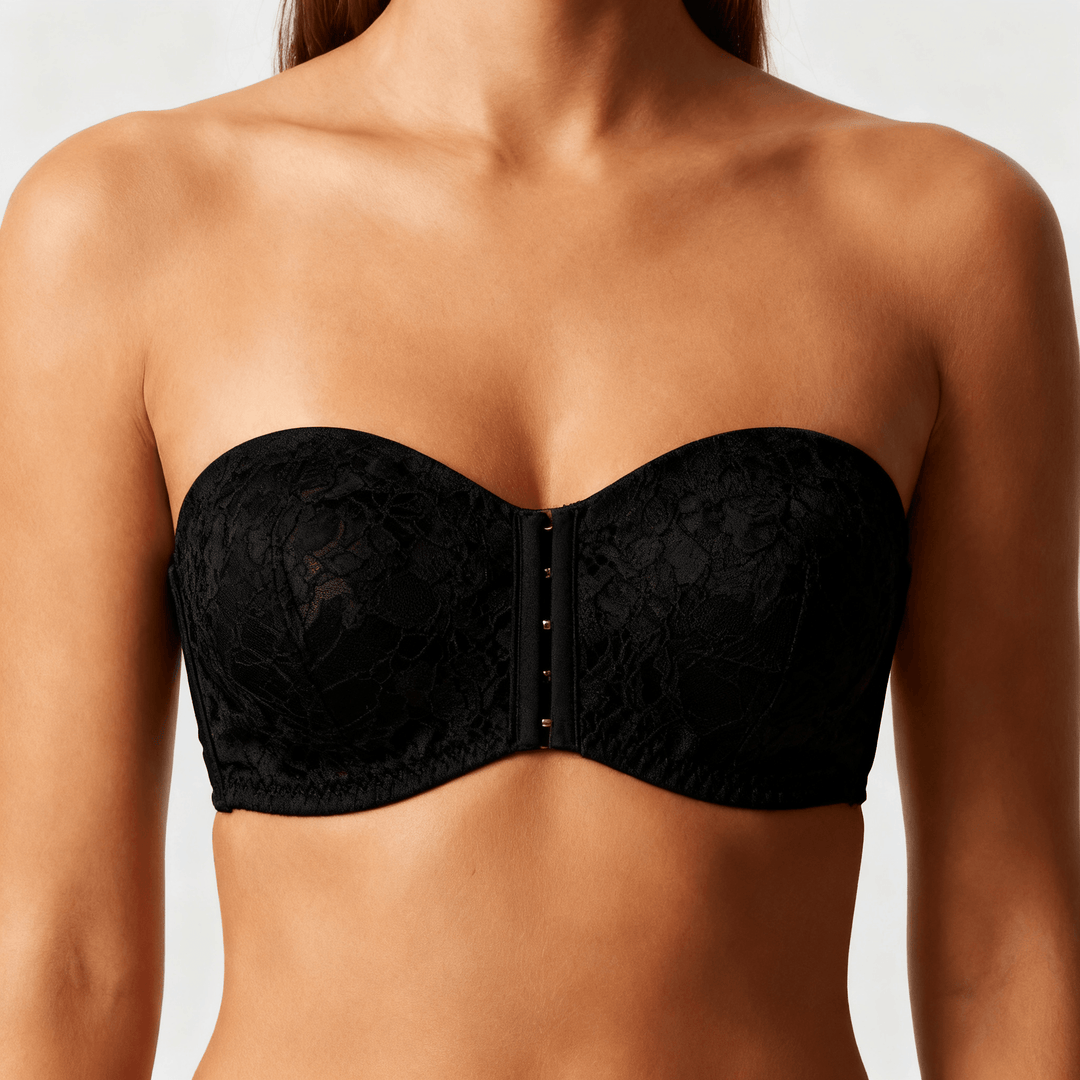 Velura – Full Support Convertible Bandeau Bra Black