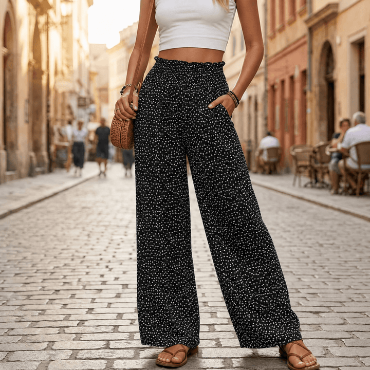 Vivara – Flowy High Waist Pull On Pants Black