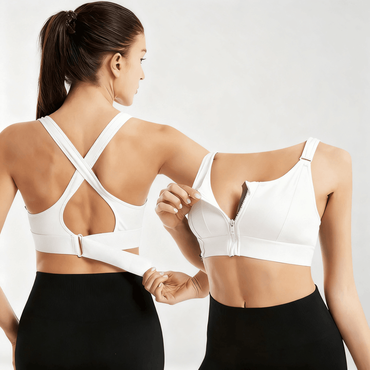 Zenvora – Supportive Anti-Shock Sports Bra White